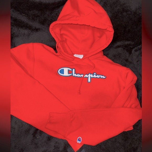 CHAMPION RED 2025 CROPPED HOODIE Red  SIZE - Picture 1 of 8